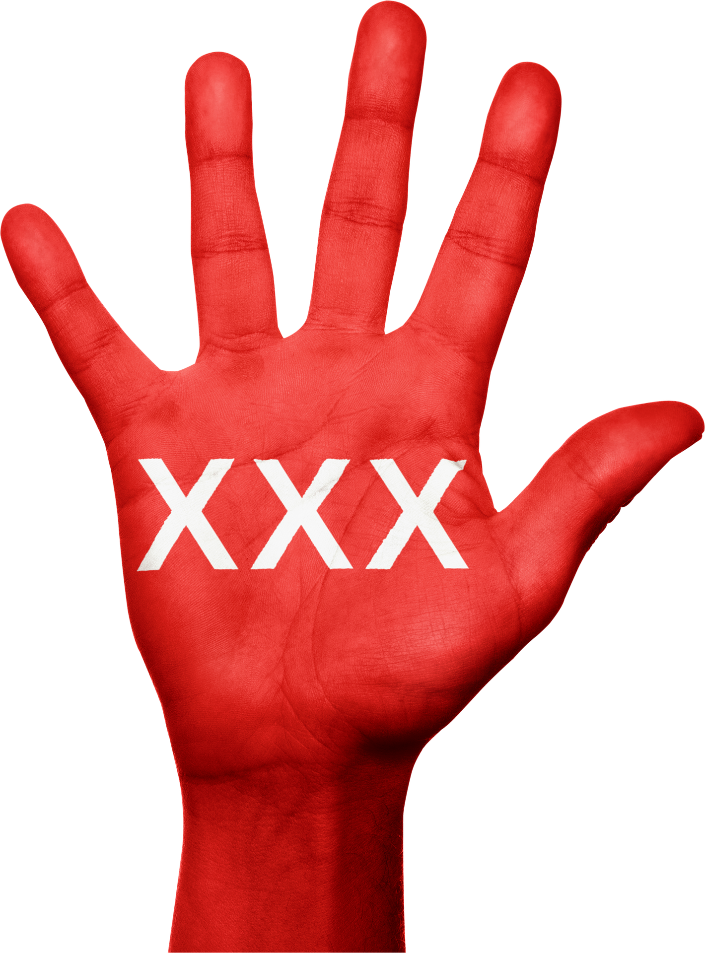 Hand with XX written representing masturbation